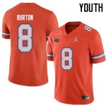 Youth Florida Gators #8 Trey Burton NCAA Jordan Brand Orange Authentic Stitched College Football Jersey XYT8662NR